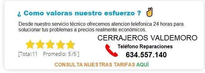 cerrajero Valdemoro precio